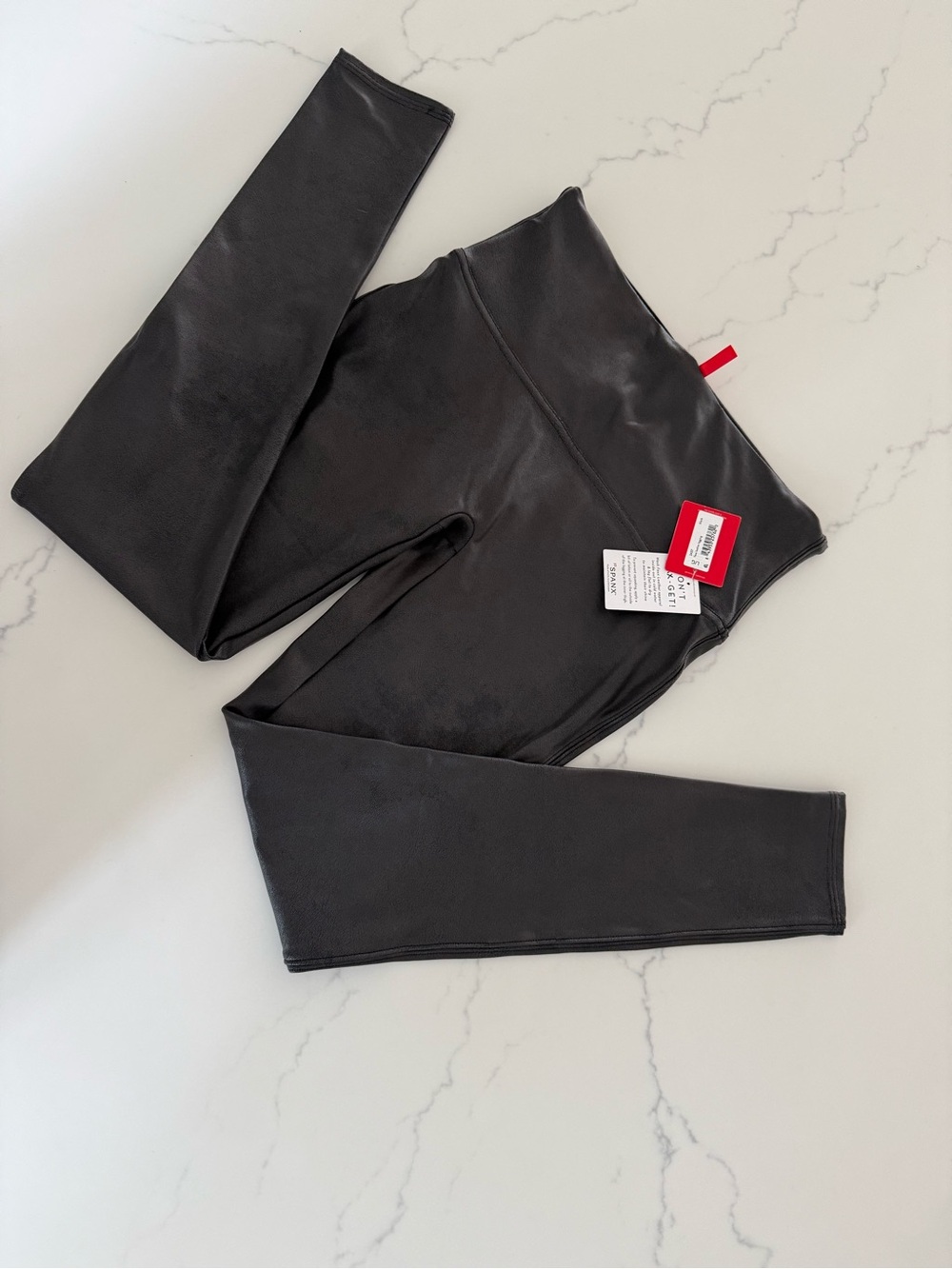 Spanx Faux Leather Leggings- size Large